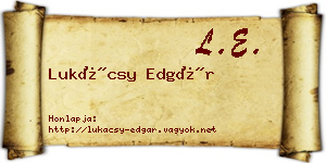 Lukácsy Edgár névjegykártya
